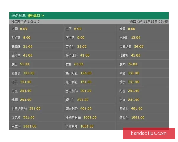 世界杯竞猜赔率深度解析揭示背后隐秘趋势与投注策略